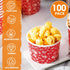 Nuanchu 100 Pack Red Bandana Paper Ice Cream Cups 9 oz Western Cowboy Disposable Dessert Bowls West Party Snack Cups Soup Cups for Hot or Cold Food for Cowboy Birthday Party Decoration