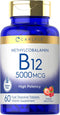 Carlyle Vitamin B-12 5000mcg | 60 Fast Dissolve Tablets | Vegetarian, Non-GMO, Gluten Free