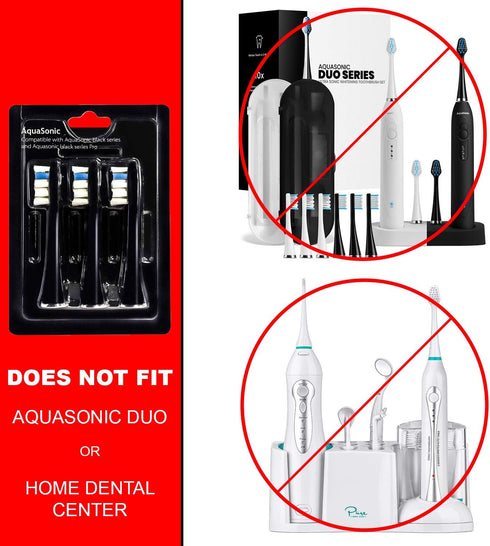 AquaSonic Proflex Replacement Brush Heads, ADA Accepted, for Whiter Teeth & Gum Care, Compatible with AquaSonic (3 Pack