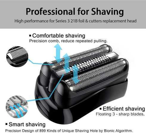Series 3 21B Shaving Replacement Head, Foil & Cutter Razor Head Compatible with S3 Shaver Replacement Heads, 3040s 300s, 310s, 320s, 3050cc 360s 370cc-4, 3090cc Etc.