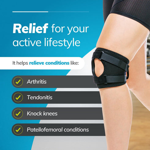 BraceAbility Plus Size Patellar Tracking Short Knee Brace - XXXL Support Sleeve for Post Kneecap Dislocation