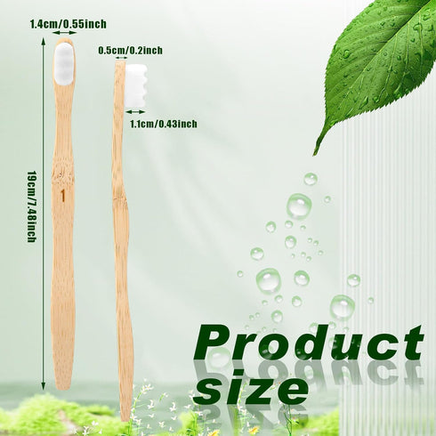 Sieral 24 Pcs Toothbrushes, Extra Soft Bristles Wooden Bamboo, Individually Wrapped for Kids and Adults, Travel Friendly