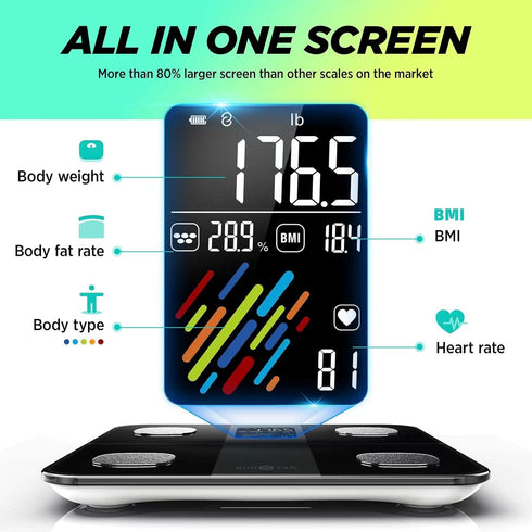 Runstar Smart Scale for Body Weight and Fat Percentage, High Accuracy Digital Bathroom Scale