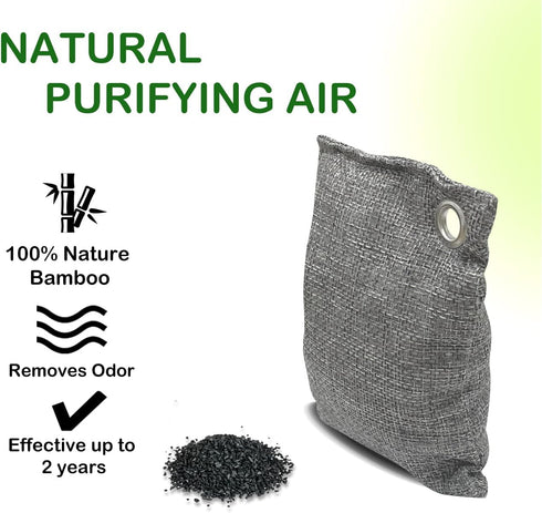 Activated Charcoal Odor Nature Fresh Bamboo Charcoal Bags - Odor Absorber, Purifier Bag for Closet, Car, Pet Safe