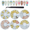 Nail Studs 3D Nail Charms Decals for Women, 6 Box Metal Mixed Shaped Rhinestones Jewelry Caviar Beads Kit
