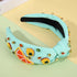 Summer Headband for Women, Beaded Flower Palm Leaf Watermelon Fruit Headband, Rhinestone Jeweled Boho Hair Accessories