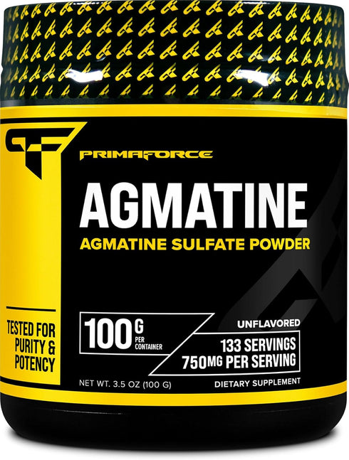 PrimaForce Agmatine Sulfate Powder Supplement, 100 Grams, Promotes Nitric Oxide Production & Enhances Performance