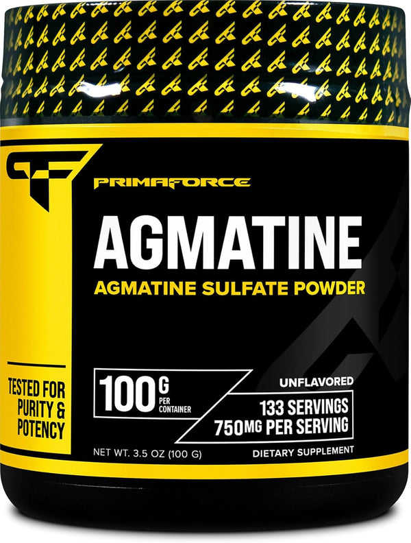 PrimaForce Agmatine Sulfate Powder Supplement, 100 Grams, Promotes Nitric Oxide Production & Enhances Performance