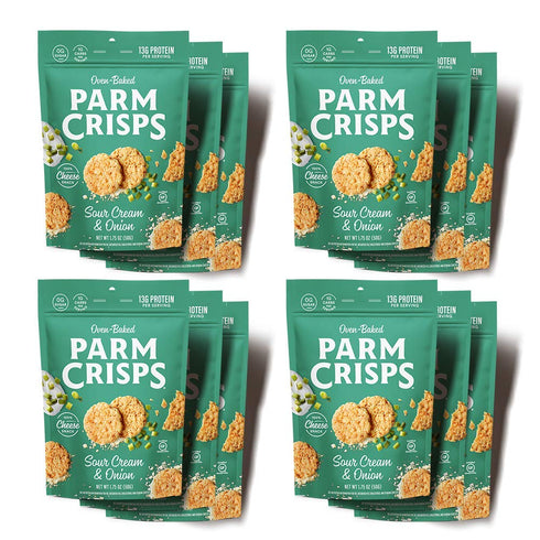 ParmCrisps Sour Cream & Onion Cheese Parm Crisps, Healthy Keto Snacks, 1.75 Oz (Pack of 12)