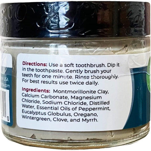 Pack 4 (3 oz of Viva Doria Fluoride Free Natural Toothpaste - Peppermint Glass jar) Refreshes Mouth, Freshens Breath