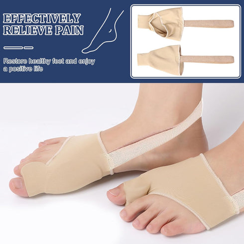 tongtonglovely Professional Bunion Corrector, Orthopedic Toe Separator, Beige, Elastic Fabric, Adjustable Fit, Pain