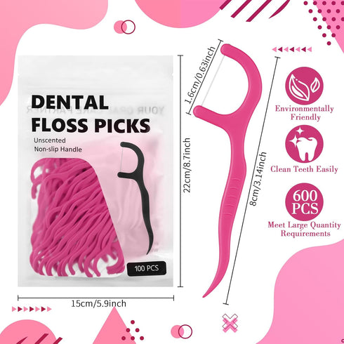 200 Count Dental Floss Picks Bulk, Non-Breakable Flossers for Adults, Teeth Cleaning Dental Floss for Family Pack