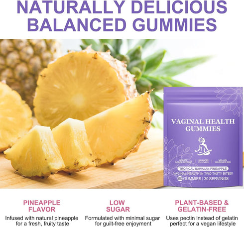 Gummies 60 Count, Gummy, Immune, Gummies Pineapple for Women PH PH Balance for Women, Probiotics Vaginal Improve