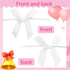 Gejoy 100 Pieces 2.6" Solid White Bows, Mini Satin Ribbon Twist Tie Bows for Wedding Graduation Party Decoration