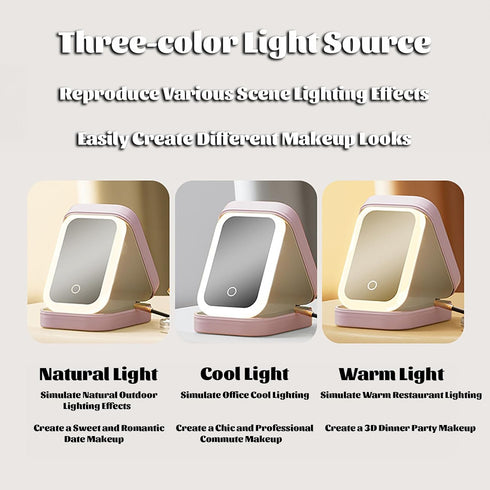Travel Makeup Bag with LED Mirror - Portable Makeup Case with Light, Gift for Women