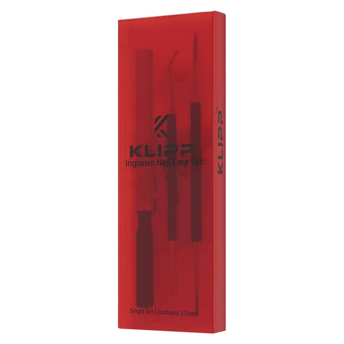 KLIPP Ingrown Toenail Tool Kit for Men and Women – Ingrowing Toe Nail Lifter, Rounded File, Metal Fingernail File for