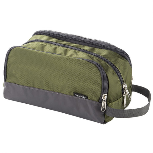 Toiletry Bag, Light Mesh Travel Organizer for Weekend Trip, Gym Bag, Mens Shaving Kit Bag (Army Green)