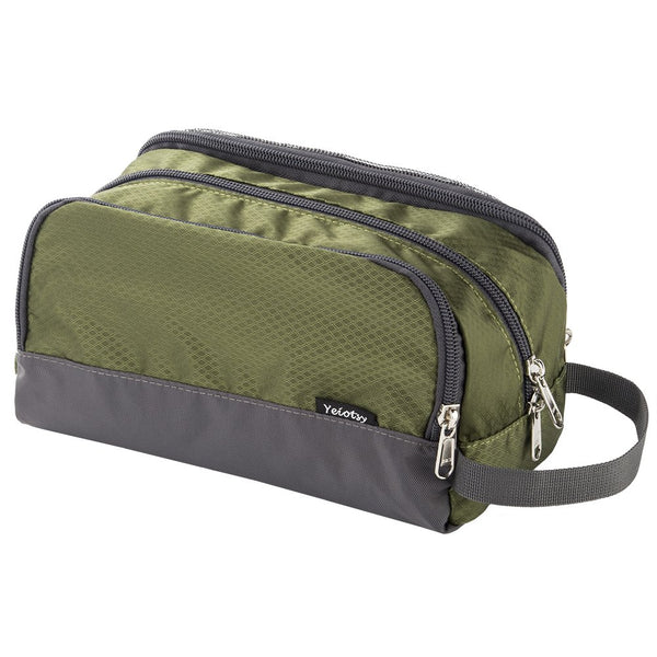 Toiletry Bag, Light Mesh Travel Organizer for Weekend Trip, Gym Bag, Mens Shaving Kit Bag (Army Green)