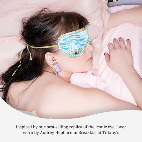 Utopiat Audrey Hepburn Style Silk Sleep Mask & Ear Plugs Set for Women | Cute Eye Mask Sleeping Beauty