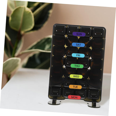 Portable Weekly Pill Organizer with Compartments Compact Travel Medicine Case for Daily Morning and Evening Dose