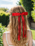 LFOUVRE Bow Hair Clips with Tassels, 18pcs Hair Accessories Set for Women and Girls