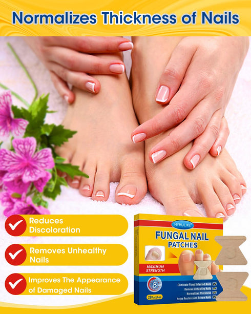 Nail Repair Patches Extra Strength, 28 Count, Nail Repair for Damaged Nails, 8 Hour Nighttime Toenail Renewal Patches, Restores Appearance of Discolored, Thickened, Damaged Nails