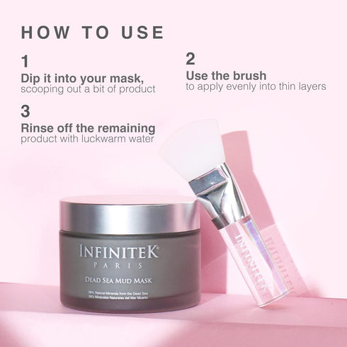 Infinitek Paris Silicone Face Mask Brush, Premium Tool for Facial and Body Lotion Application, White