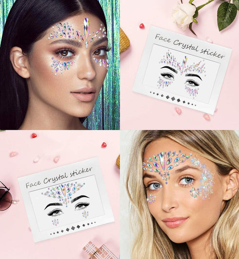 iMethod Face Jewels and Body Glitter, Holographic Cosmetic Face Gems for Festival Holiday Costumes
