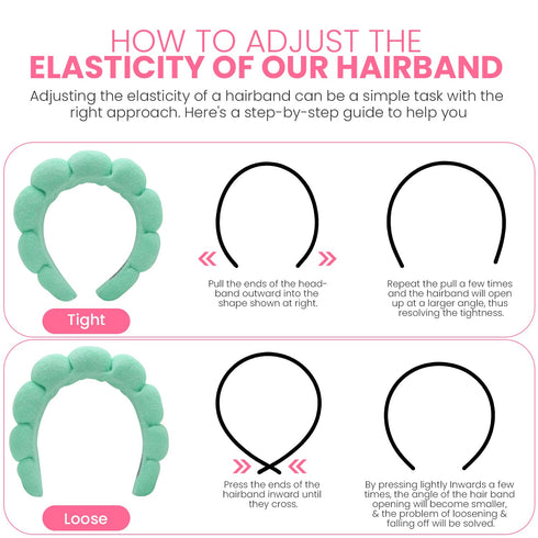 Spa Headbands for Washing Face - 3 Pc Set of Skincare Headbands with Wristbands, Cute Hair Accessories