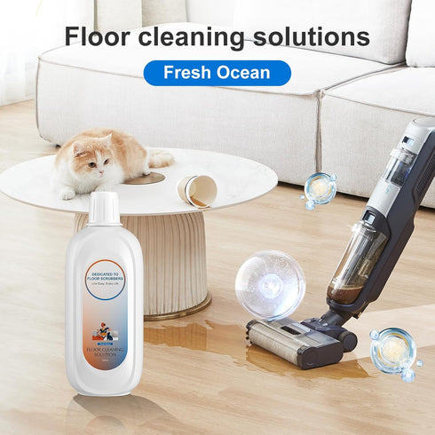 Fresh Ocean Floor Cleaning Solution Compatible With Tineco , Deep Cleans for Multiple Hard Floors, Suitable With All Robot Vacuums with Mopping and Cordless Wet/Dry Vacuum Mop Cleaner (1 bottle)