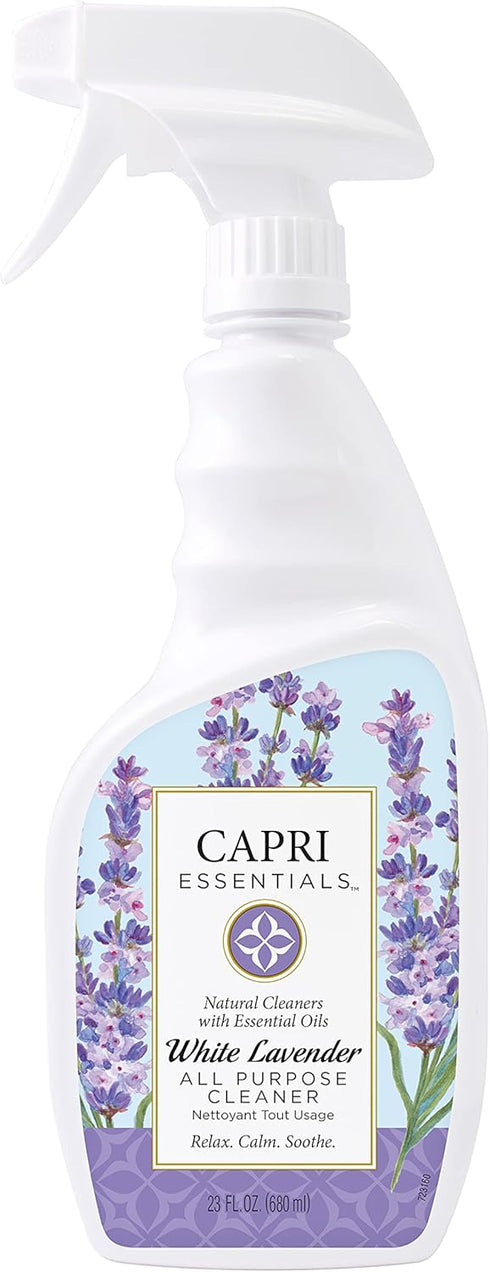 White Lavender All Purpose Cleaner Spray, Essential Oils Surface & Glass Cleaner, 23 oz