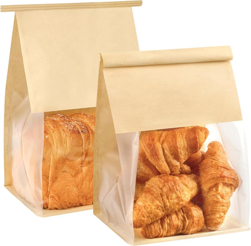 Ocmoiy 50 Pack Bread Bags for Homemade Breads, 6.3x5.1x10.3 Inches Resealable Tin