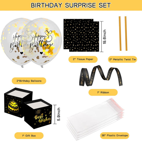 Set, UQM Upgraded Birthday Money Box for Cash Gift Pull, Funny Pull Money Balloon Box Happy Birthday Surprise Birthday
