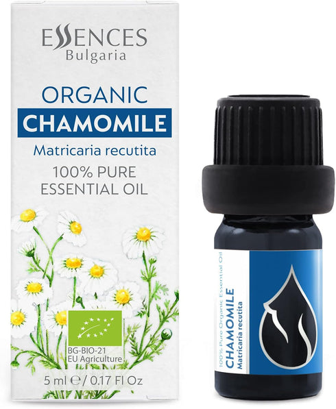 Essences Bulgaria Organic Chamomile Essential Oil - 5ml | 1/6 Fl Oz | 100% Pure, Natural, Therapeutic Grade