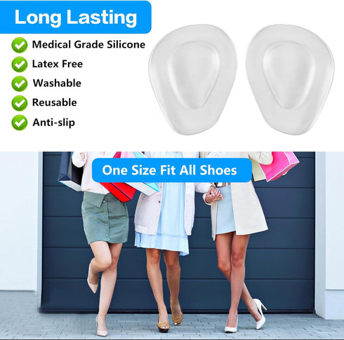 RUGLAMZHIP 6 Pairs Metatarsal Pads Women Mens, Ball of Foot Cushions for Women Heels, Metatarsal Foot Pads for High