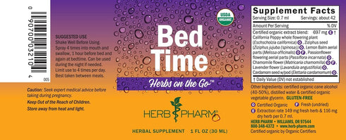 Herb Pharm Herbs on The Go Portable Spray, Bed Time 1 Fl Oz