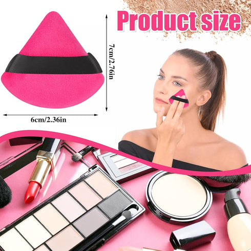 Pimoys 12 Pieces Powder Puff Soft Face Makeup Sponge, Velour Triangle for Loose Powder Cosmetic Foundation