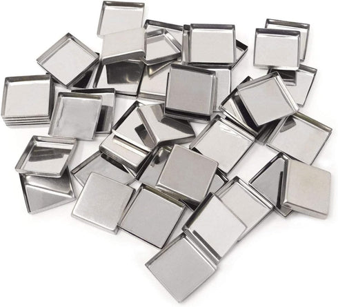 Honbay 56PCS Metal Empty Square Pans - Makeup Tins Organizer for Eyeshadow Blush Lipstick (26mm, Height: 5mm)