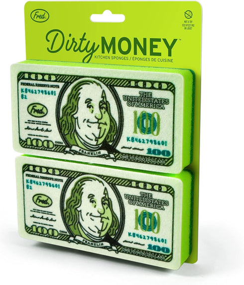 Set 2, (5286467) Genuine Fred, Dirty Money, Kitchen Sponges, of Green