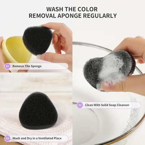 Docolor Makeup Brushes Cleaner Set, Solid Soap Cleanser with Color Removal Sponge, Vegan Makeup Brush Cleaner Mat