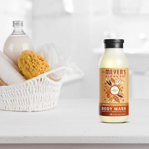 MRS. MEYER'S CLEAN DAY Moisturizing Body Wash 16 oz, Biodegradable Shower Gel with Essential Oils, Oat Blossom Scent