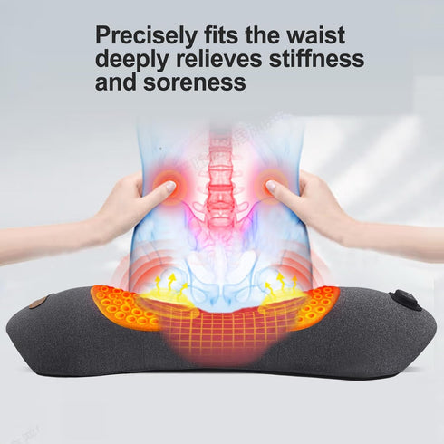 Zhaotingrui 3 1 in Back Massager, Electric Lumbar Support Pillow Heat Vibration Massage Lower Back Spine Decompression