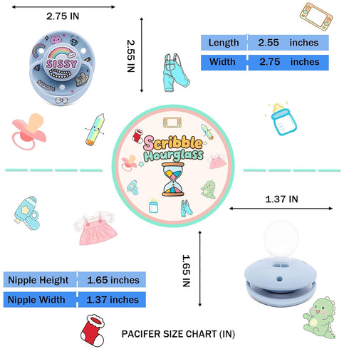 Large Shield Comfort Soother - Pastel Blue Rainbow Sissy Design - Sensory Tool for Stress Relief & Better Sleep