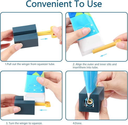 Set 4 Rolling Toothpaste Squeezer of Standing Toothpaste Holder Bathroom Organizer Pipe Squeezer Tool for Toothpaste