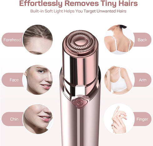 Ladies Facial Hair Remover, Rechargeable Upper Lip Hair Removal for Women, Painless Electric Shaver Tool