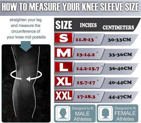 Nisrok (1 7mm Knee Sleeves Pair), Neoprene Compression Knee Braces, Great Support for Cross Training, Weightlifting