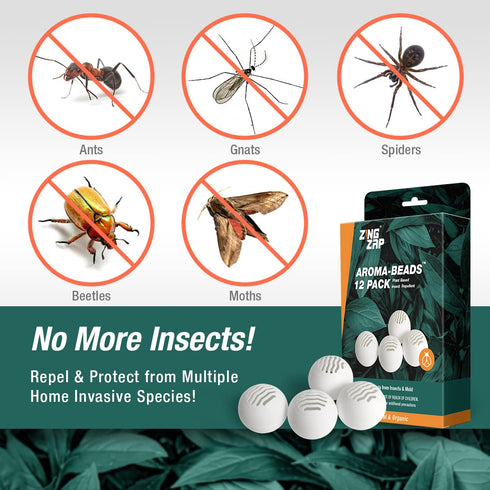 Aroma-Beads Insect Repellent Deodorizer Balls, 12-Pack, Plant-Based & All-Natural, Non-Toxic Bug Deterrent
