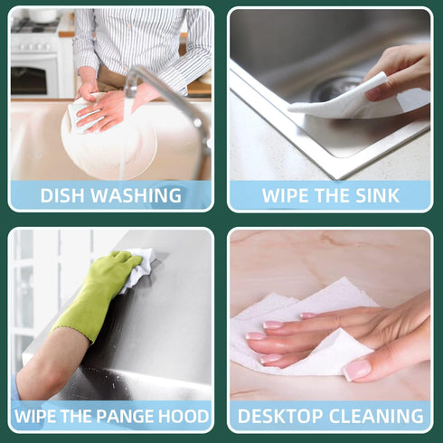 Multi-Surface Cleaning Wipes, Loaded with Dish Soap, Reusable, Ideal for Cleaning Kitchens (50 Pcs Per Box)