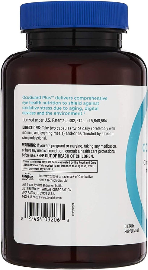 Twinlab Ocuguard Plus, Eye Supplement with Zinc, Vitamin A, C, D, 60 Veggie Capsules
