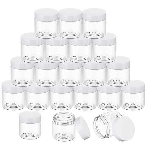 36 Packs Plastic Jars - Round Clear Leak Proof Cosmetic Container Jars with Black Lids for Lotions, Ointments, Travel